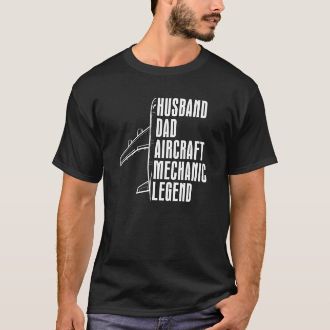 Technician Husband Dad   Engineer Aircraft Mechani T-Shirt (Vorderseite)