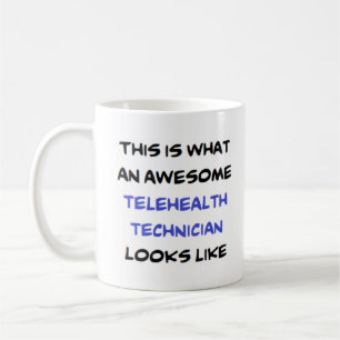 technicien en télésanté, énorme tasse de café
