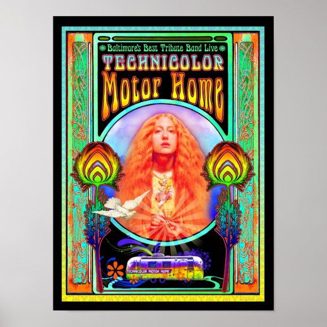 Technicolor Motor Home Band Poster Design (Devant)