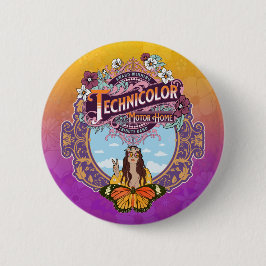 Technicolor Peace Lady Button