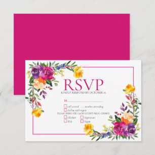 Technicolor tendance Boho mariage floral RSVP