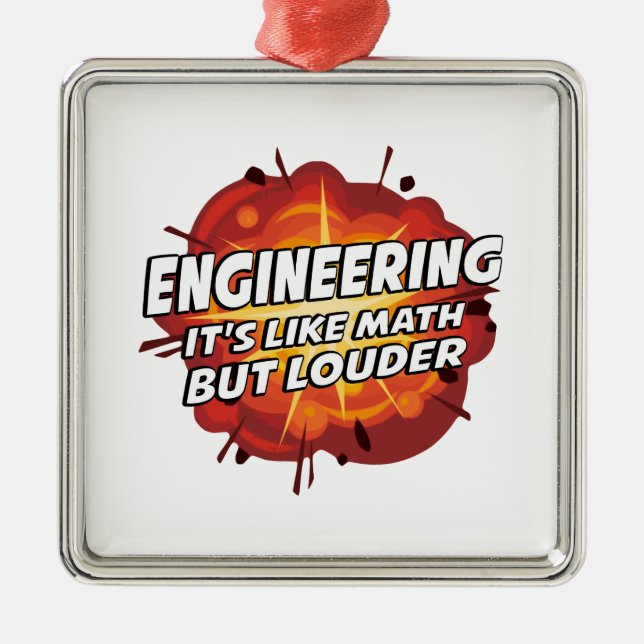 Technik - es ist wie Mathe aber Louder Silbernes Ornament (Vorne)