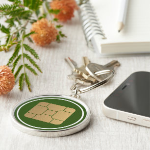 Technik Faux-Gold-SIM-Karte Mega-Format-Vektorbild Schlüsselanhänger