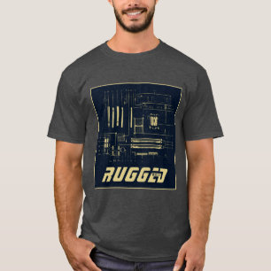 Technik in Blau und Gold   Schalttafel   Hauptplat T-Shirt