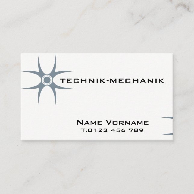 technik mechanik visitenkarte (Vorderseite)