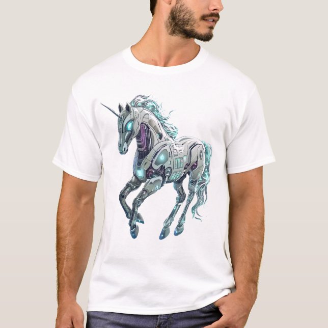 Technik-Roboter-Einhorn T-Shirt (Vorderseite)