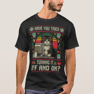 Technik unterstützt Katze Ingenieur Computer hässl T-Shirt