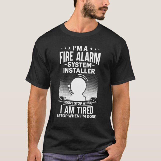 Techniker des Feueralarm-Installers House Dete T-Shirt (Vorderseite)