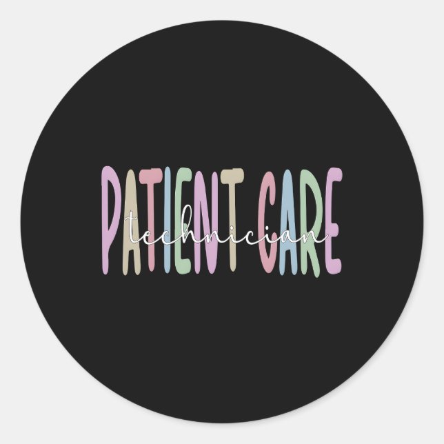 Techniker für Patientenbetreuung Runder Aufkleber (Vorderseite)