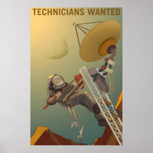 Techniker gesucht Retro Style Klassischer Mars Poster