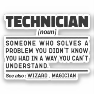 Techniker Noun Definition Laboratory Cool Worker Aufkleber