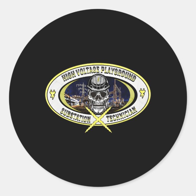 Techniker Runder Aufkleber (Vorderseite)