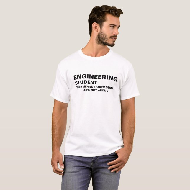 Technikstudent kennt Material - lustiges T-Shirt (Vorne ganz)