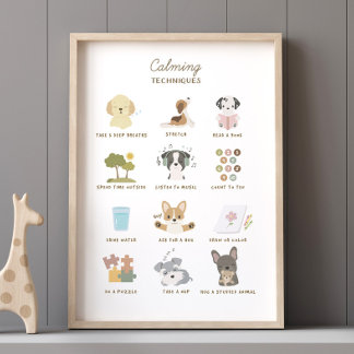 Techniques de calme Poster Enfants Décor de la sal