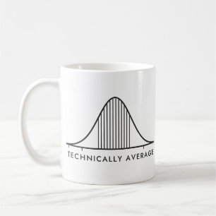 Technisch durchschnittliche Glockenkurve-Statistik Kaffeetasse