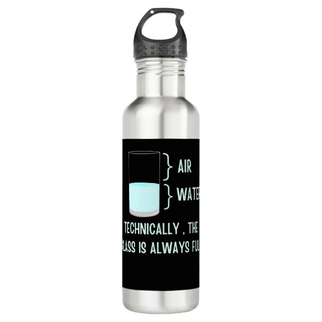 Technisch ist das Glas immer voll Edelstahlflasche (Vorderseite)