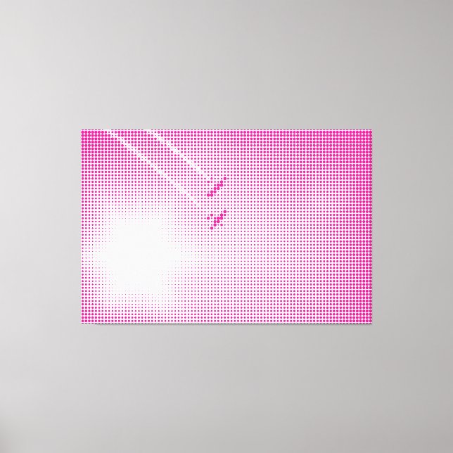 Technische Magenta Halftone-Effekt-Flugzeug in Sky Leinwanddruck (Vorderseite)
