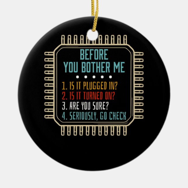 Technische Unterstützung für Informationstechnolog Keramik Ornament (Vorne)