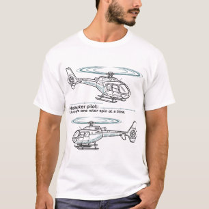 Technischer Blaupausen-Vektor-Entwurf für Hubschra T-Shirt