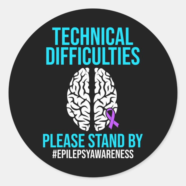 Technischer Epileptischer Krieger Epilepsiebewusst Runder Aufkleber (Vorderseite)