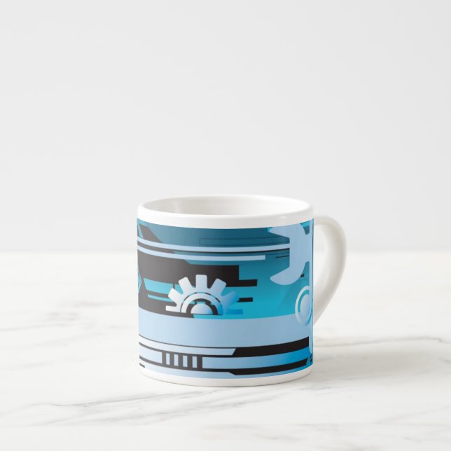 Technischer Halbtonhintergrund 3 Espressotasse (Vorderseite Rechts)