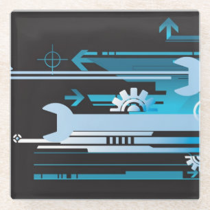 Technischer Halbtonhintergrund 3 Glasuntersetzer