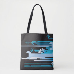 Technischer Halbtonhintergrund 3 Tasche