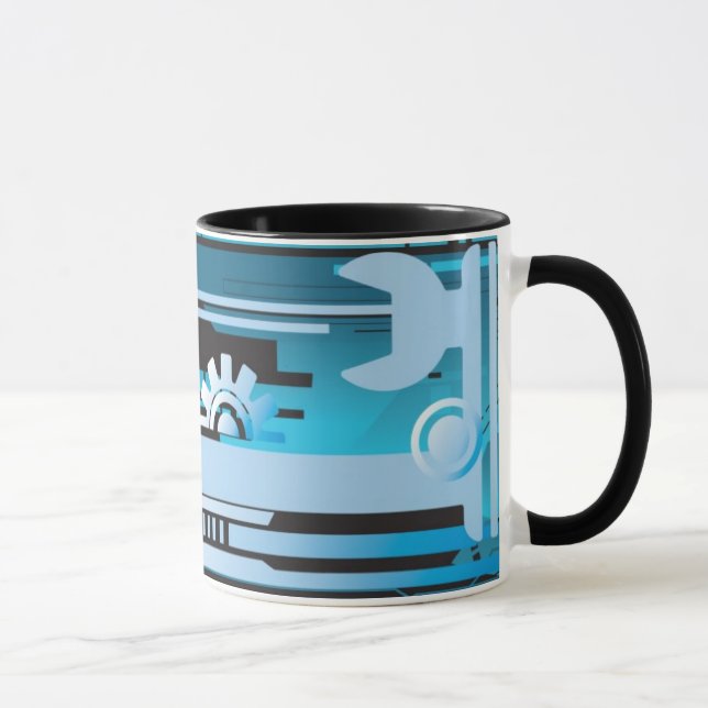 Technischer Halbtonhintergrund 3 Tasse (Rechts)