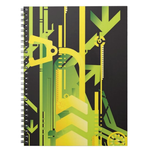 Technischer Halbtonhintergrund 4 Notizblock (Vorderseite)