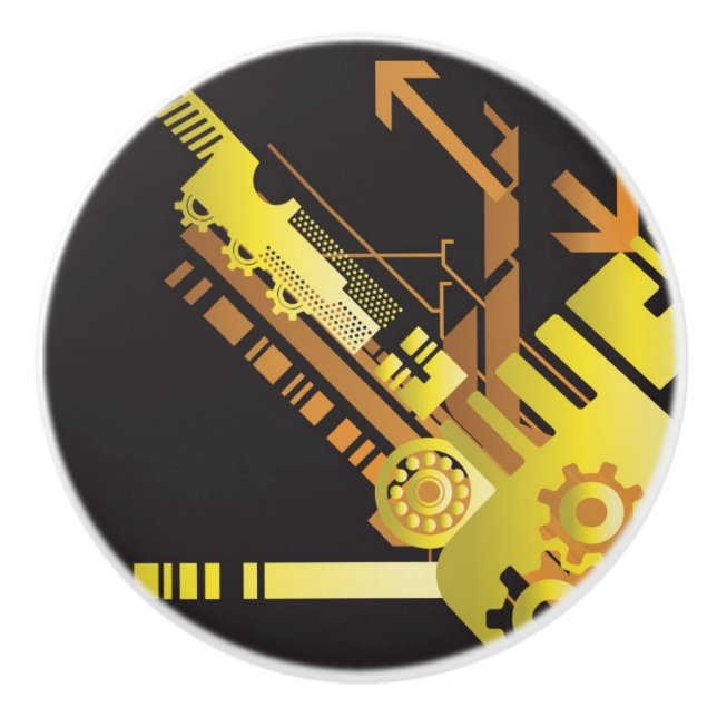 Technischer Halbtonhintergrund 5 Keramikknauf (Vorderseite)