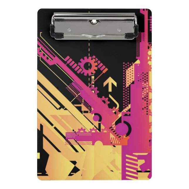 Technischer Halbtonhintergrund 7 Mini Klemmbrett (Vorderseite)