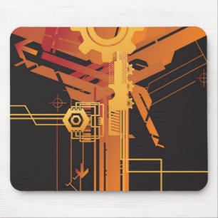 Technischer Halbtonhintergrund Mousepad