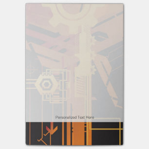 Technischer Halfton-Hintergrund Post-it Klebezettel