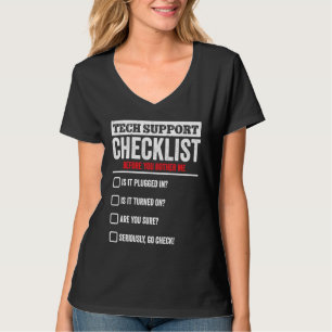 Technischer Support-Checkliste Sysadmin-Hilfebere T-Shirt