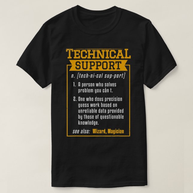 Technischer Support Definition Funny Computer Geek T-Shirt (Design vorne)