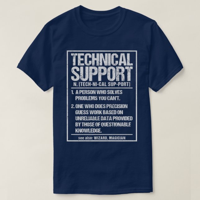 Technischer Support Definition Tech  T-Shirt (Design vorne)