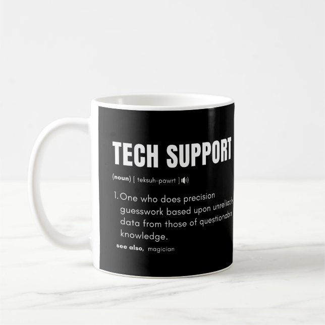 Technischer Support Funny Computer Consultant Defi Kaffeetasse (Links)