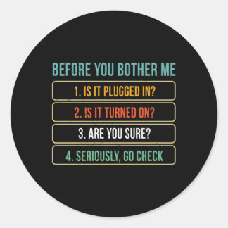 Technischer Support für Informationstechnologie Runder Aufkleber