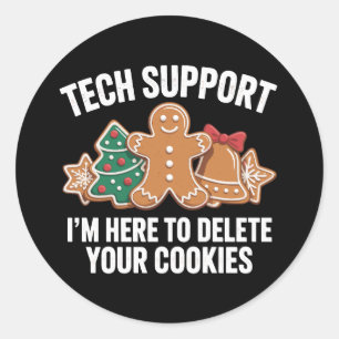 Technischer Support hier, um WeihnachtsWeihnachtsf Runder Aufkleber