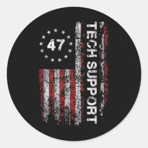 Technischer Support Us Flagge Weißen Haus Technisc Runder Aufkleber