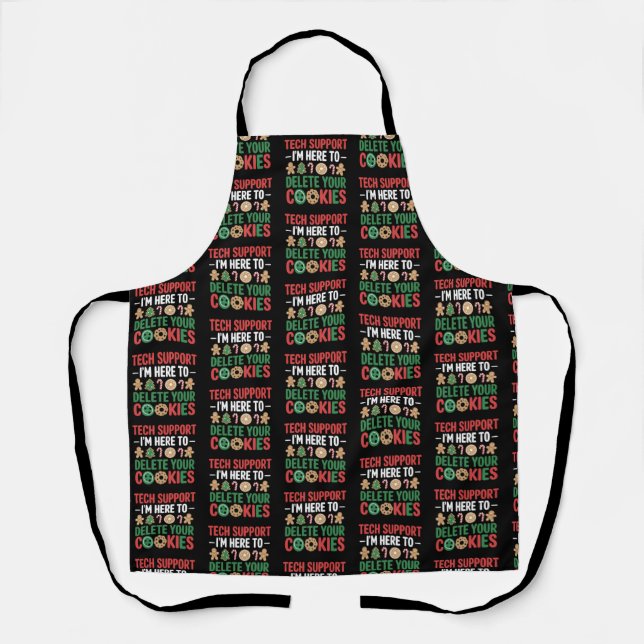 Technischer Support Weihnachtskekse Lustige Arbeit Schürze (Vorderseite)