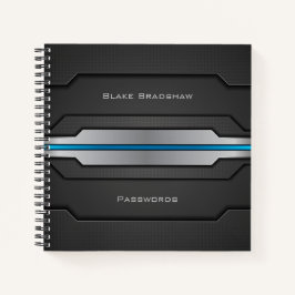 Technisches Design mit blauen und benutzerdefinier Notizbuch