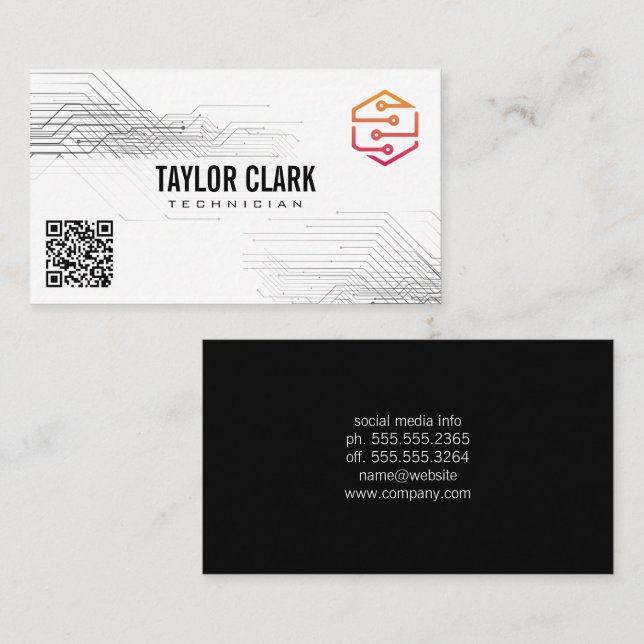 Technisches Logo für die Leiterkartenkomponente |  Visitenkarte (Vorne/Hinten)