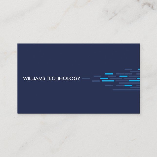 Technisches Muster in Blau Visitenkarte (Vorderseite)