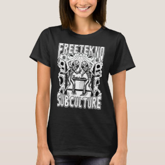 Techno Alien DJ Vinyl Freetekno 23 Sound System Ra T-Shirt