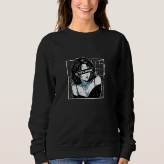 Techno & Anime,Kawaii Anime Girl Loves Hardcore Te Sweatshirt
