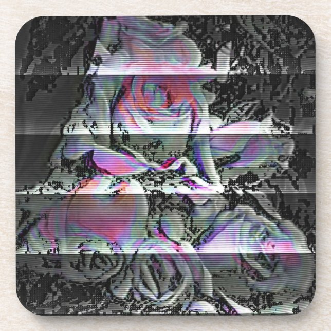 Techno-Blumenstrauß  Getränkeuntersetzer (Vorderseite)