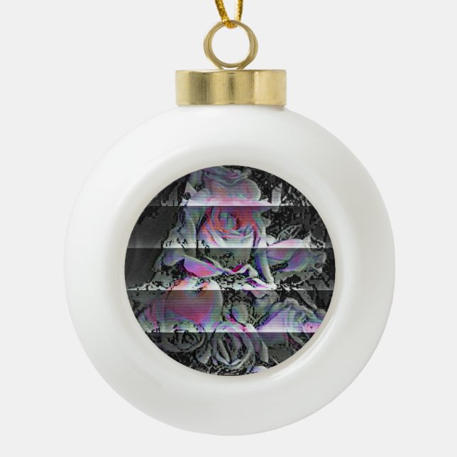 Techno Bouquet Keramik Kugel-Ornament (Vorderseite)