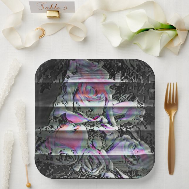 Techno Bouquet   Paper Plates Pappteller (Hochzeit)