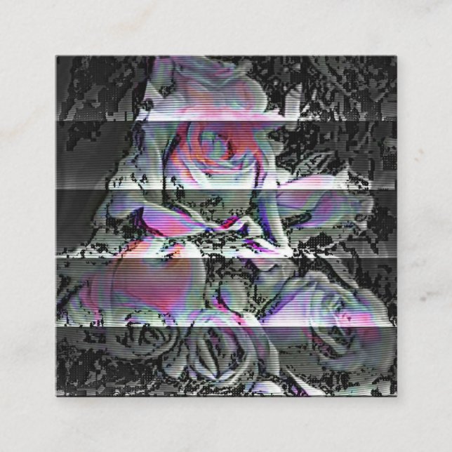 Techno Bouquet Quadratische Visitenkarte (Vorderseite)